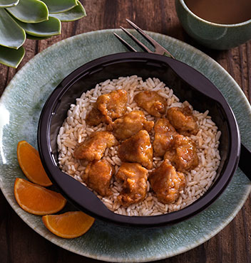 Mandarin orange chicken rice bowl image